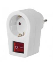 Hama Steckdosenadapter Schutzkontakt-Steckdose 2-poliger Schalter Weiß