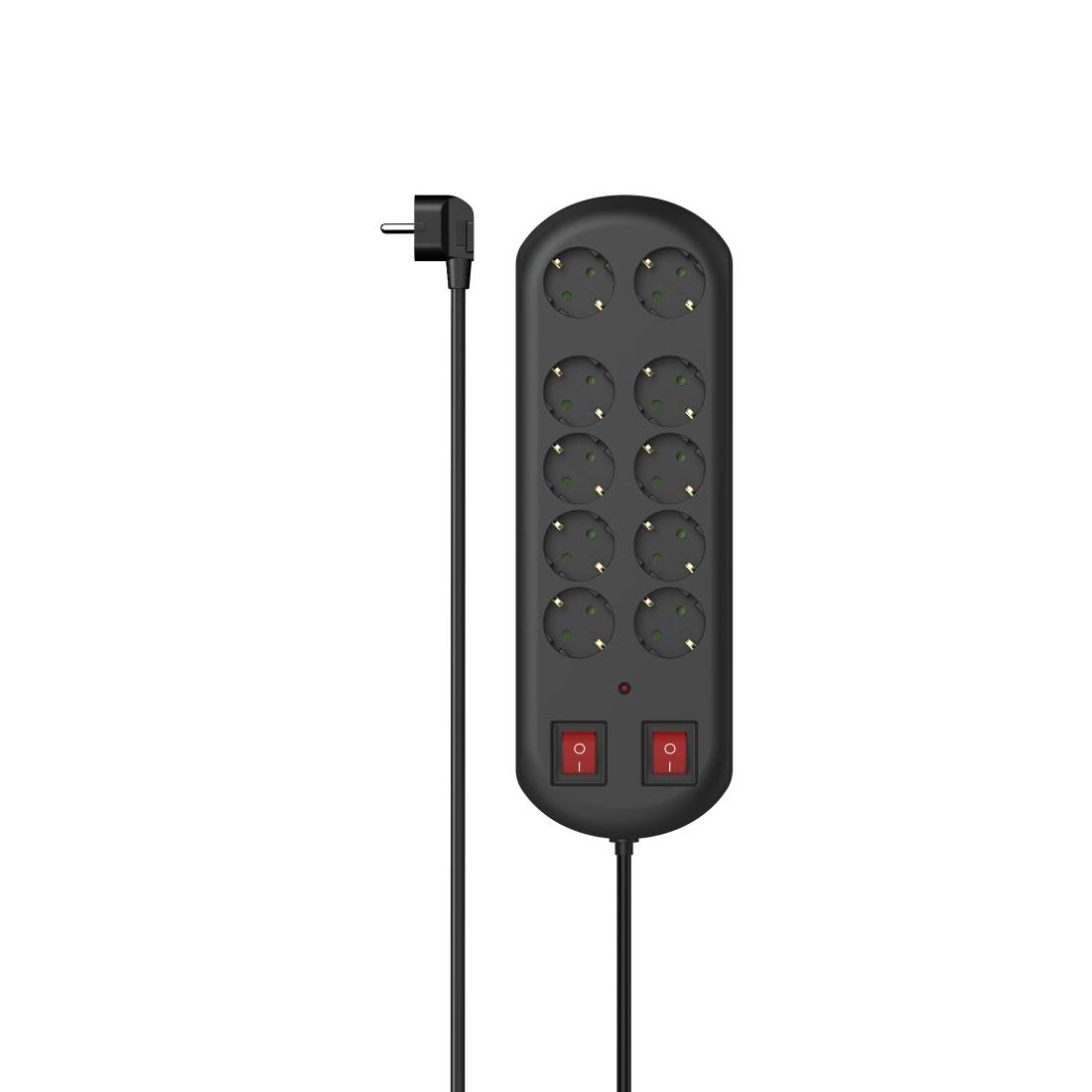 Hama Steckdosenleiste - with surge protection and 2 switches - Wechselstrom 230 V - Eingabe, Eingang power CEE 7/7 - Ausgangsanschlüsse: 10 (power