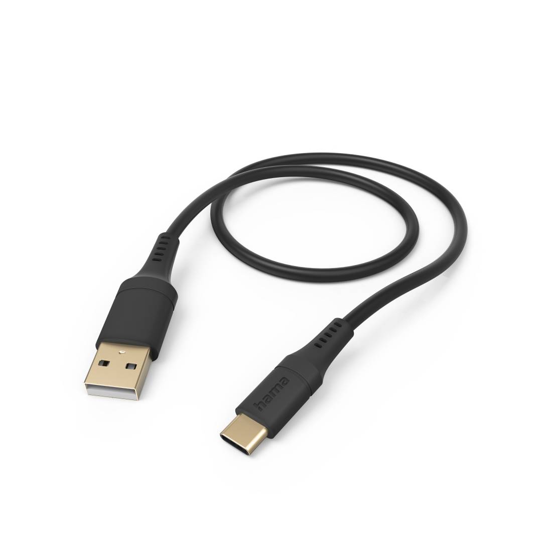 Hama Flexible - 1,5 m - USB A - USB C - USB 2.0 - 480 Mbit/s - Schwarz