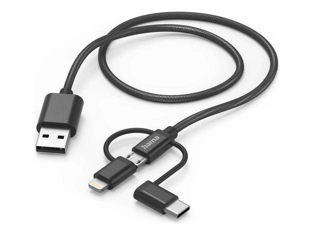 Hama USB-Kabel - USB zu Lightning/Micro-USB Type B/USB-C