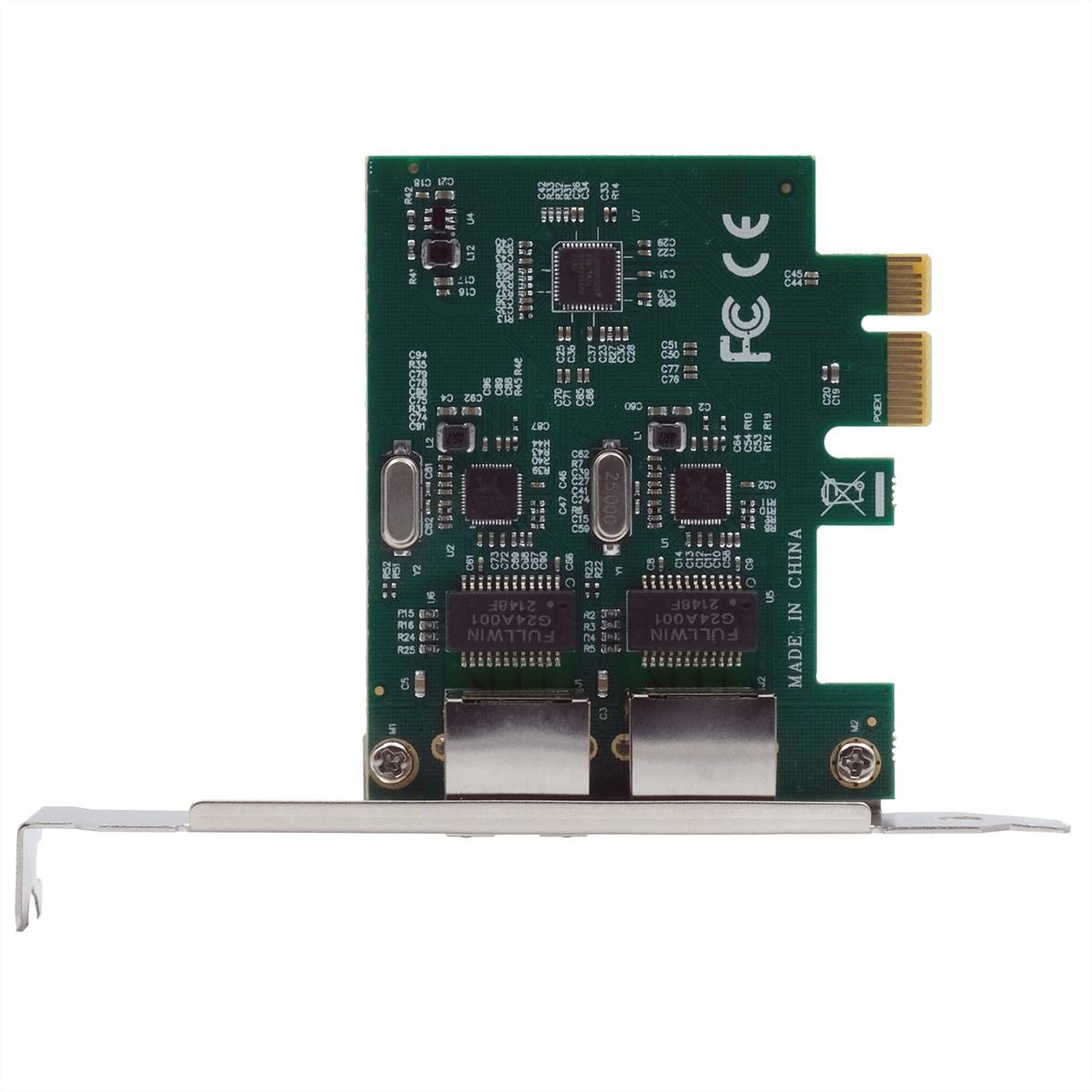 EXSYS EX-60102 2-Port 1Gigabit PCIe Netzwerkkarte