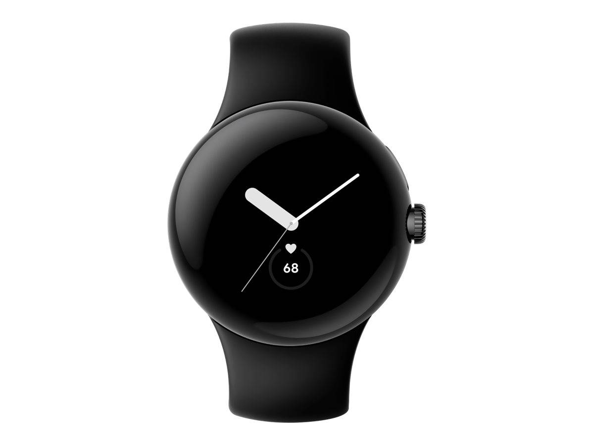 Google Pixel Watch - Mattschwarz - intelligente Uhr mit Band - Flouroelastomer -