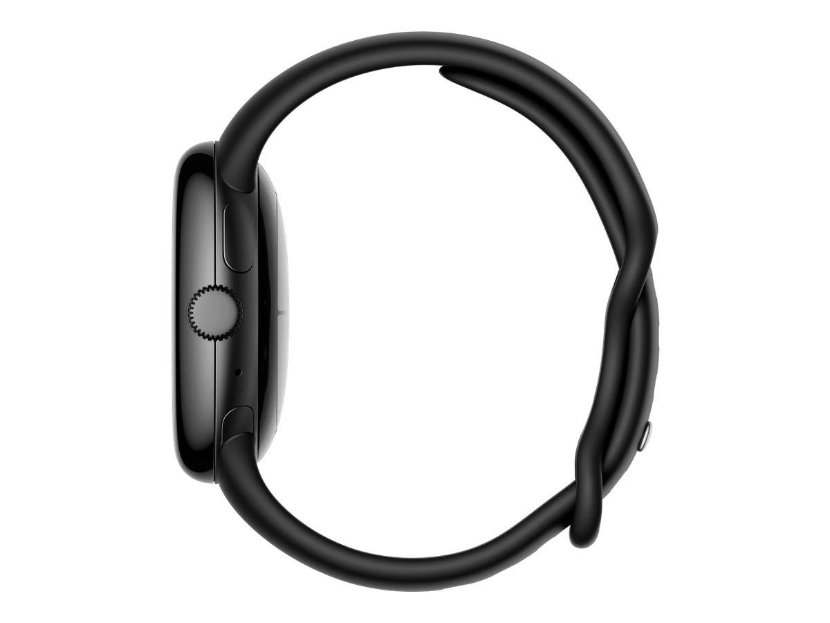 Google Pixel Watch - Mattschwarz - intelligente Uhr mit Band - Flouroelastomer -