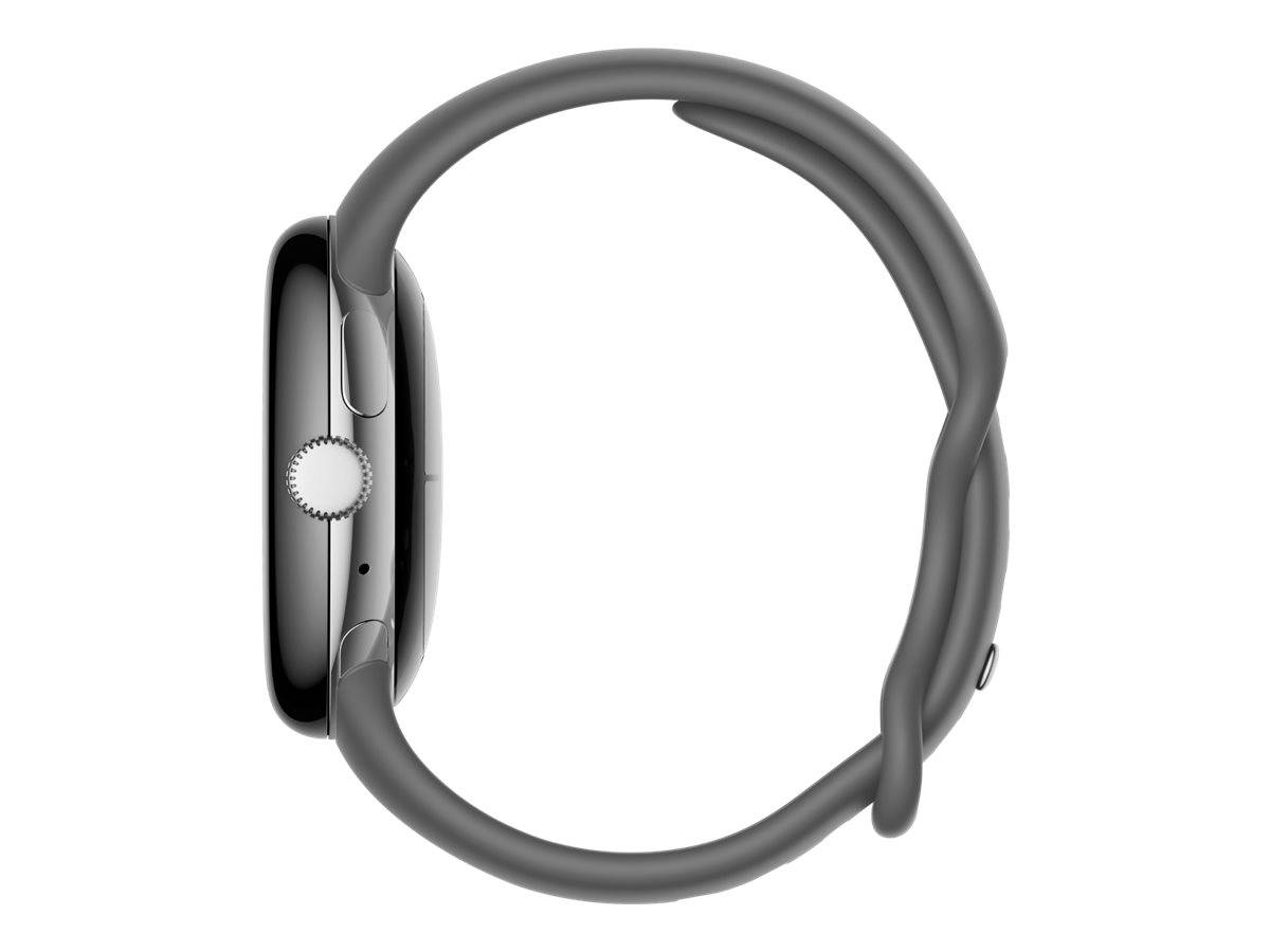 Google Pixel Watch - Silber poliert - intelligente Uhr mit Band - Flouroelastome