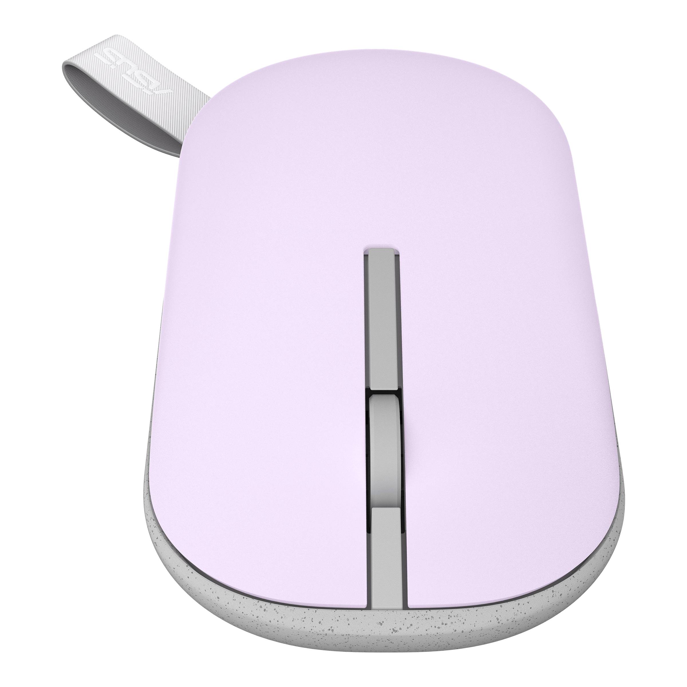 ASUS MD100 - Maus - rechts- und linkshändig - optisch - kabellos - 2.4 GHz, Bluetooth 5.0 LE - kabelloser Empfänger (USB)