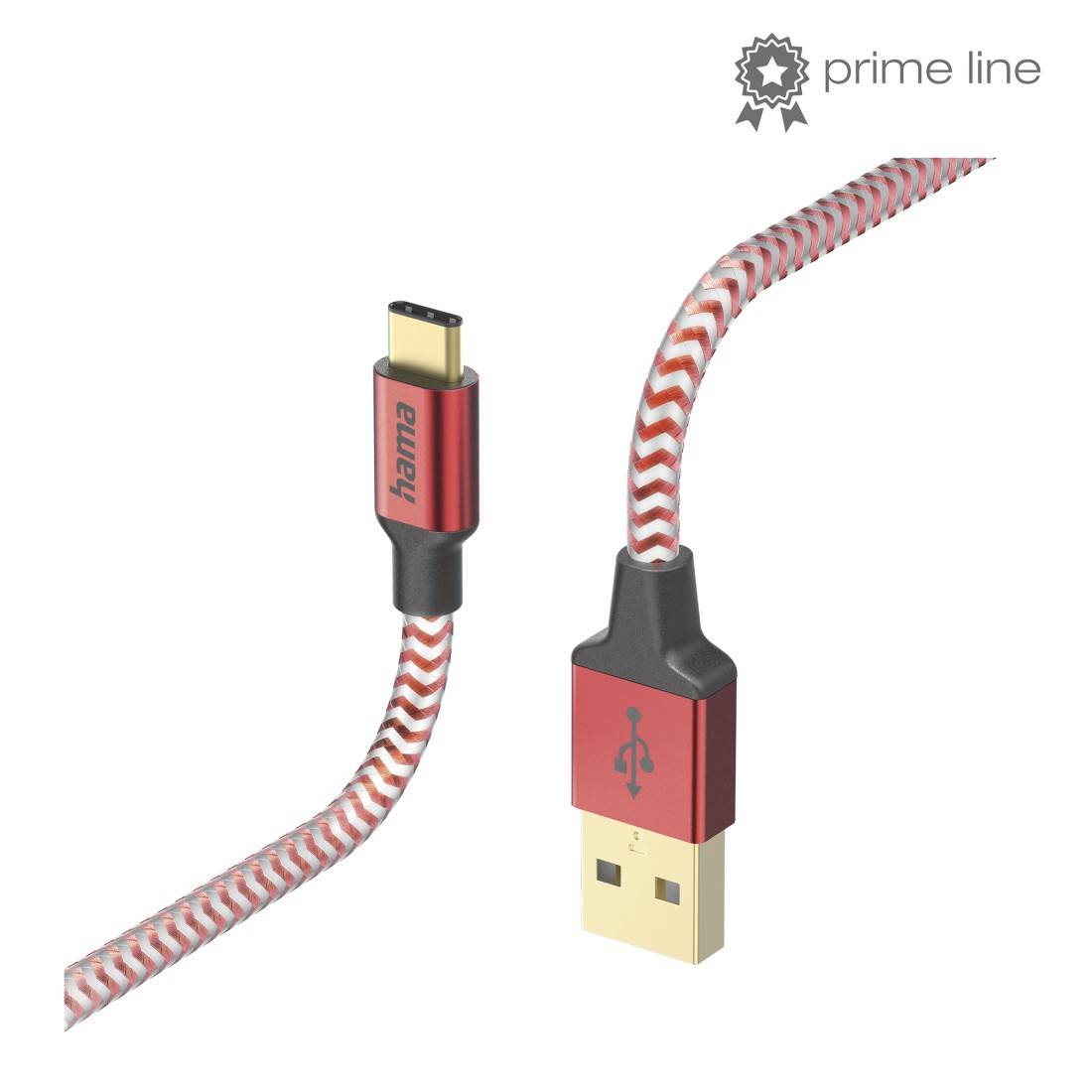 Hama Reflective - 1,5 m - USB A - USB C - USB 2.0 - 480 Mbit/s - Rot