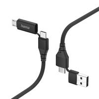 Hama 00201537, 1,5 m, USB A/USB C, USB C/Micro-USB B, USB 2.0, 480 Mbit/s, Schwarz