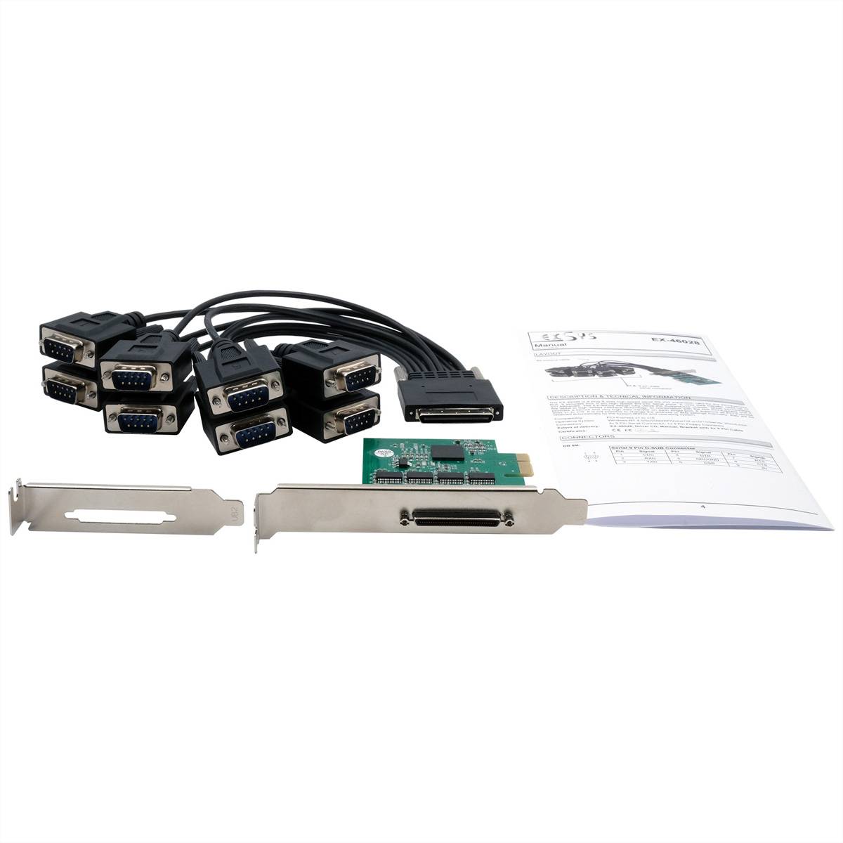 EXSYS EX-46028 8S Seriell RS-232 PCIe Karte