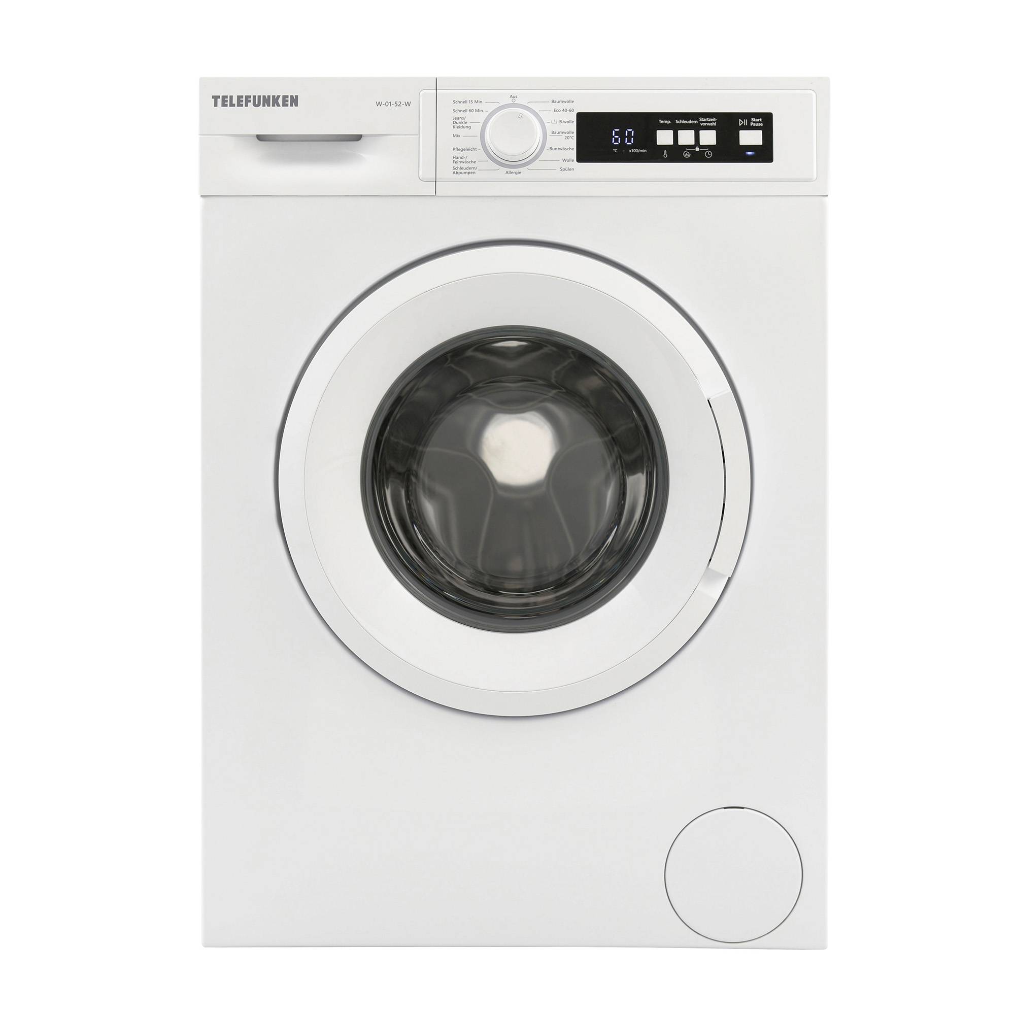Telefunken W-01-52 Waschmaschine 5 kg | Frontlader | 1000 U/Min | 15 Programme | Mengenautomatik & Überlaufschutz