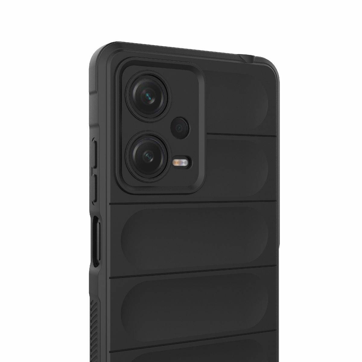 Für Xiaomi Poco X5 Pro 5G Xiaomi Redmi Note 12 Pro 5G TPU / PC Design Magic Shield + Flanell Cover Handy Tasche Hülle Schutz Etuis Schwarz Neu