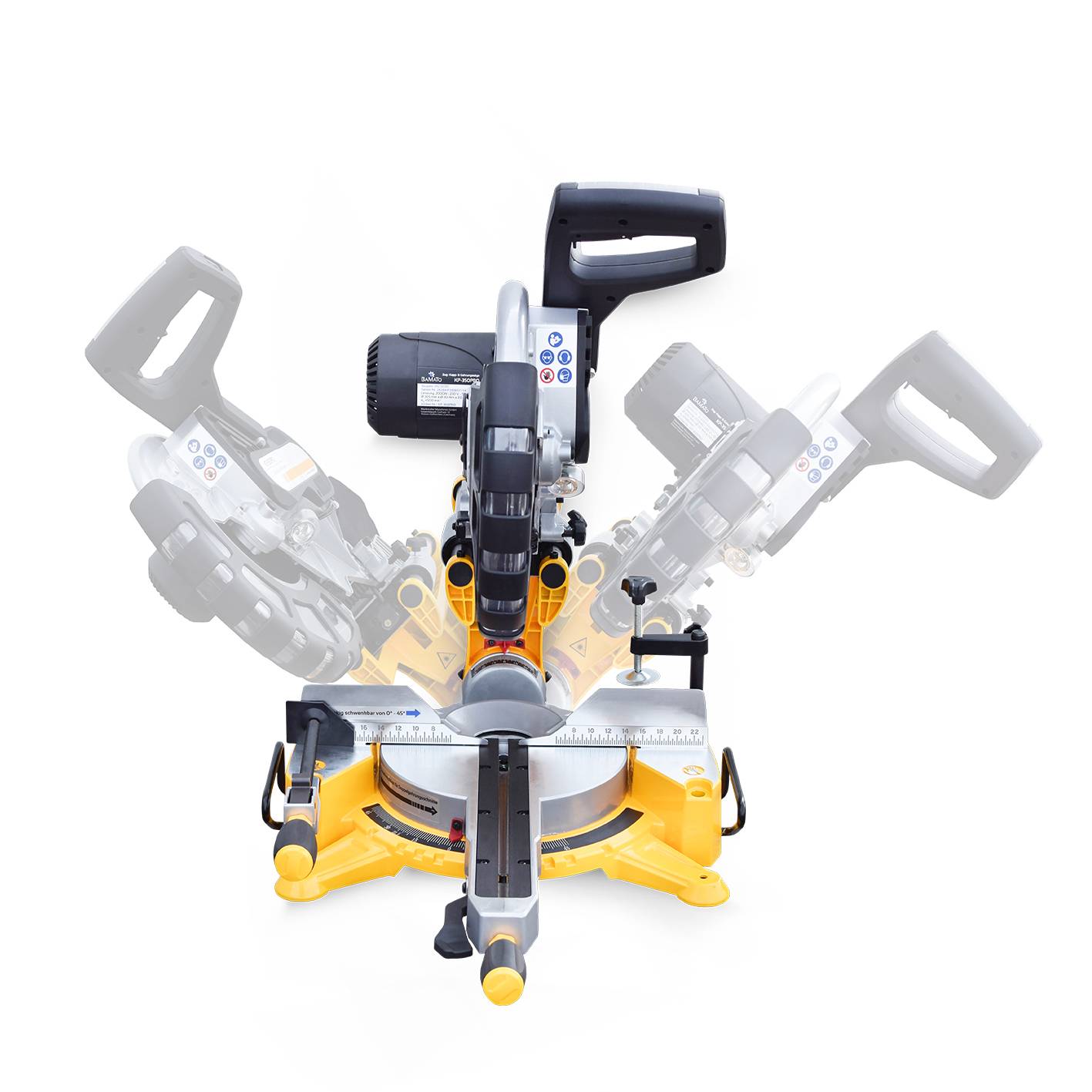 BAMATO Zug- Kapp- und Gehrungssäge KP-350PRO mit Sanftanlauf