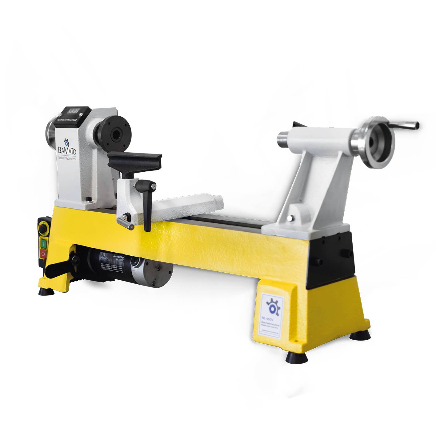 BAMATO Drechselmaschine WL-460V mit 6-tlg. HSS Drechselsatz und 4-Backenfutter
