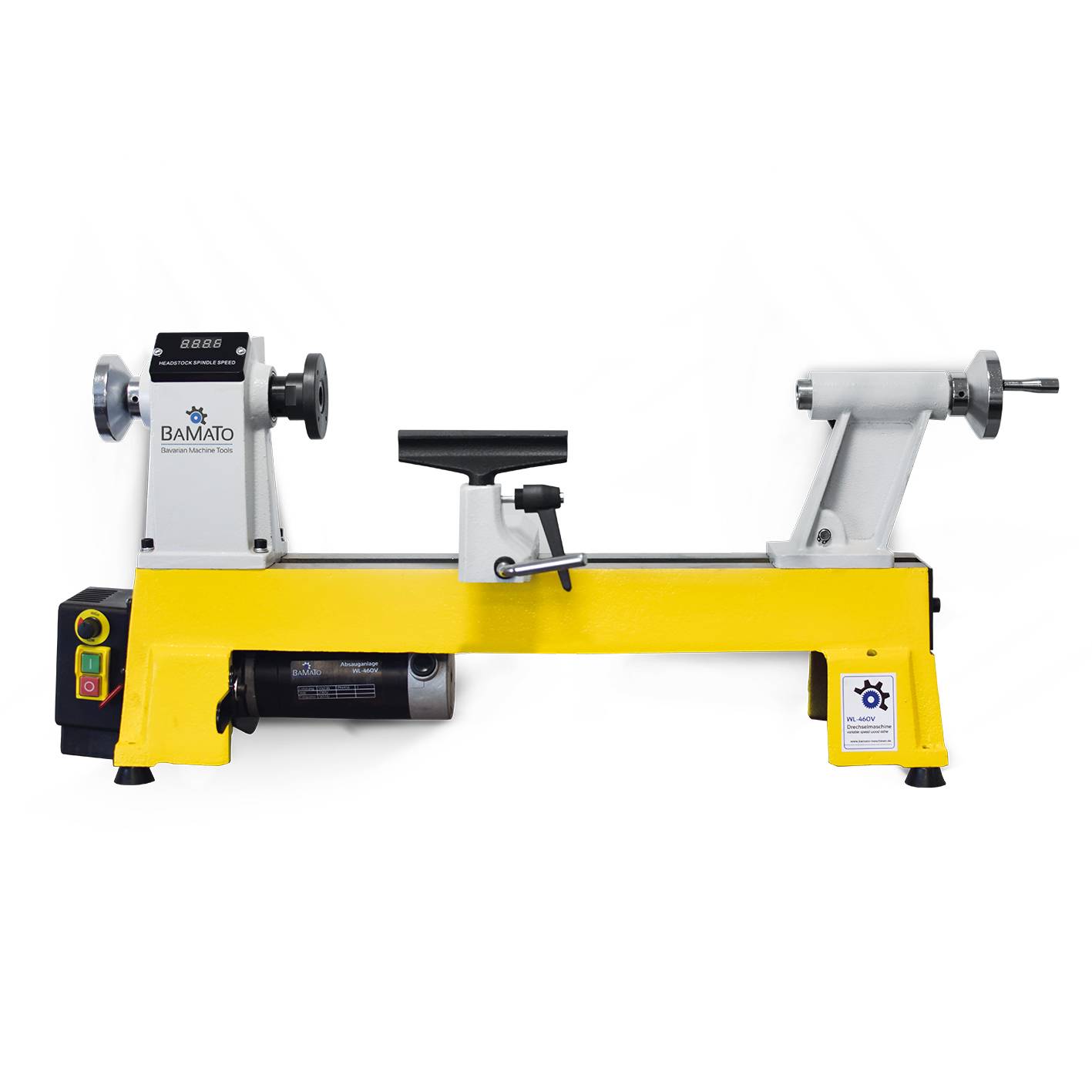 BAMATO Drechselmaschine WL-460V mit 6-tlg. HSS Drechselsatz und 4-Backenfutter