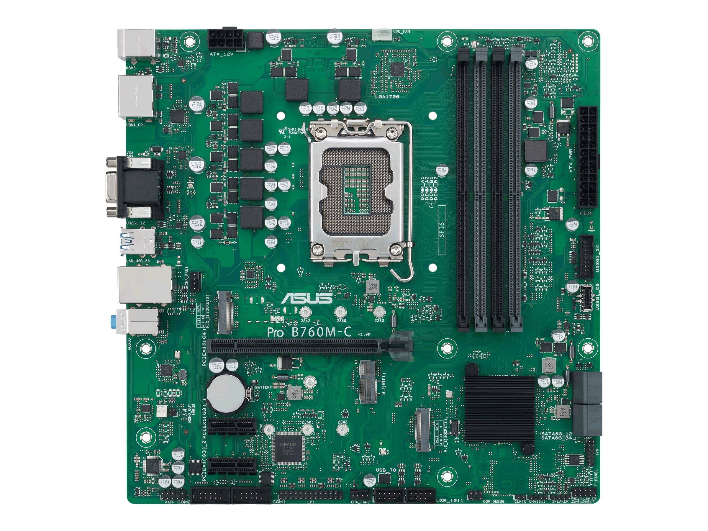 ASUS Pro B760M-C-CSM - Motherboard - micro ATX - LGA1700-Sockel - B760 Chipsatz - USB 3.2 Gen 1, USB-C 3.2 Gen 1 - Gigab