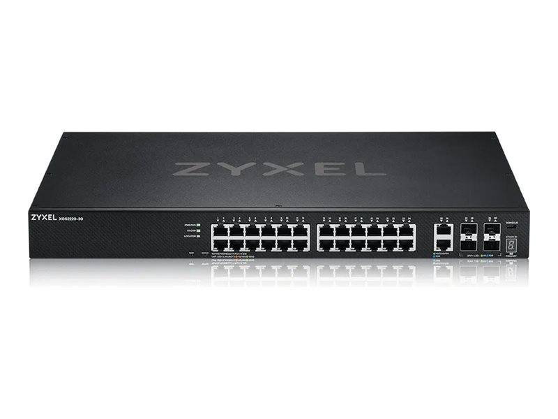 Zyxel XGS2220 Series XGS2220-30 - Switch - L3-Zugang, NebulaFLEX Cloud - managed - 24 x Gigabit Ethernet + 6 x 10/100/10