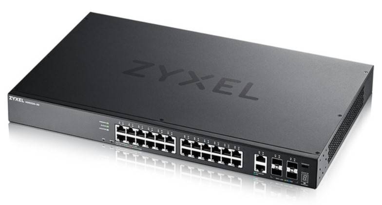 Zyxel XGS2220 Series XGS2220-30 - Switch - L3-Zugang, NebulaFLEX Cloud - managed - 24 x Gigabit Ethernet + 6 x 10/100/10