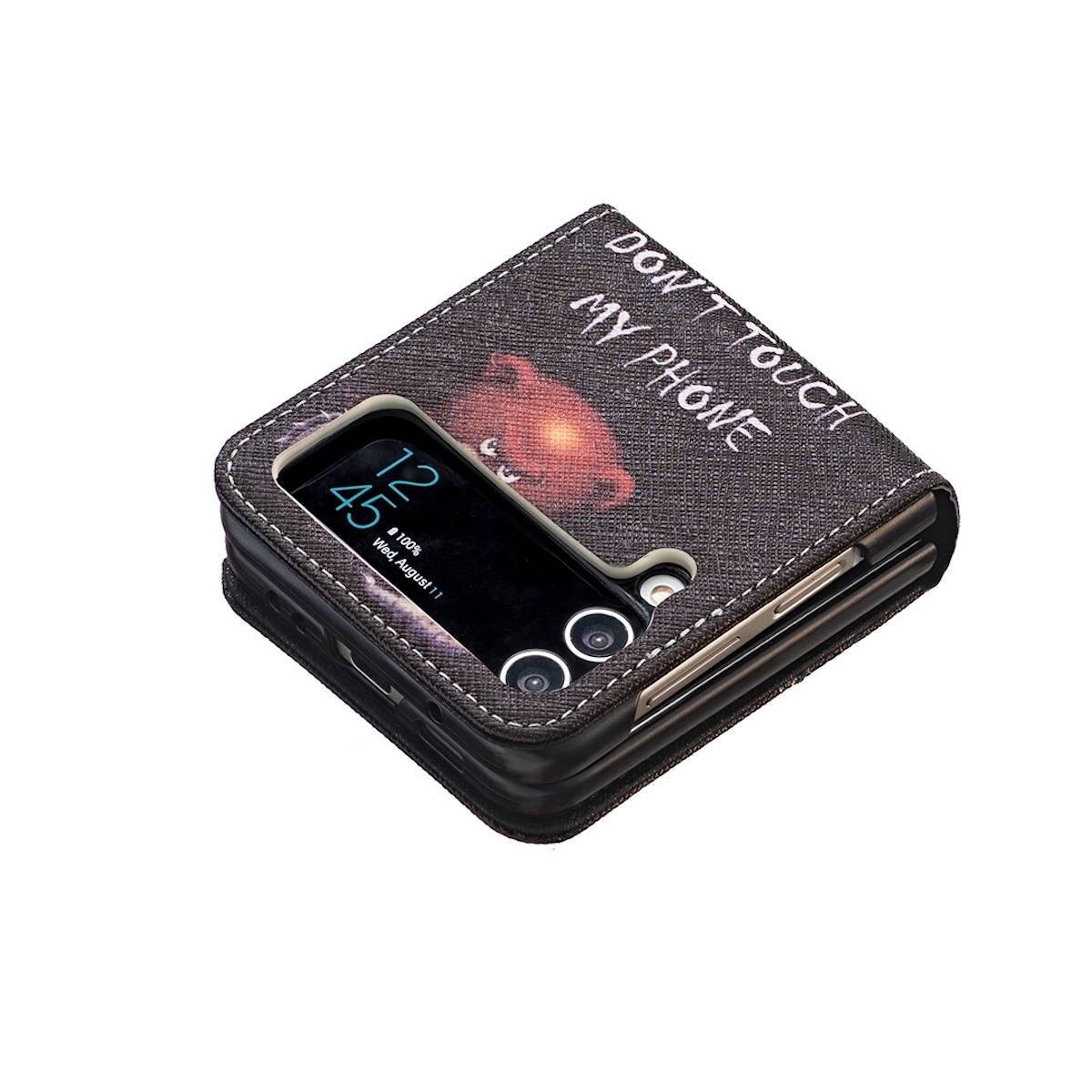 Für Samsung Galaxy Z Flip4 5G Design Kunst Leder Motiv 1 Cover Handy Tasche Hülle Etuis Muster