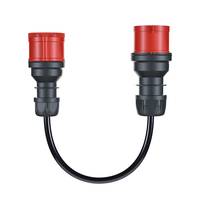 go-e Adapter Gemini flex 11 kW auf CEE rot 32 A, Schwarz, Gerade, Gerade, IP55, 400 V, 0,3 m