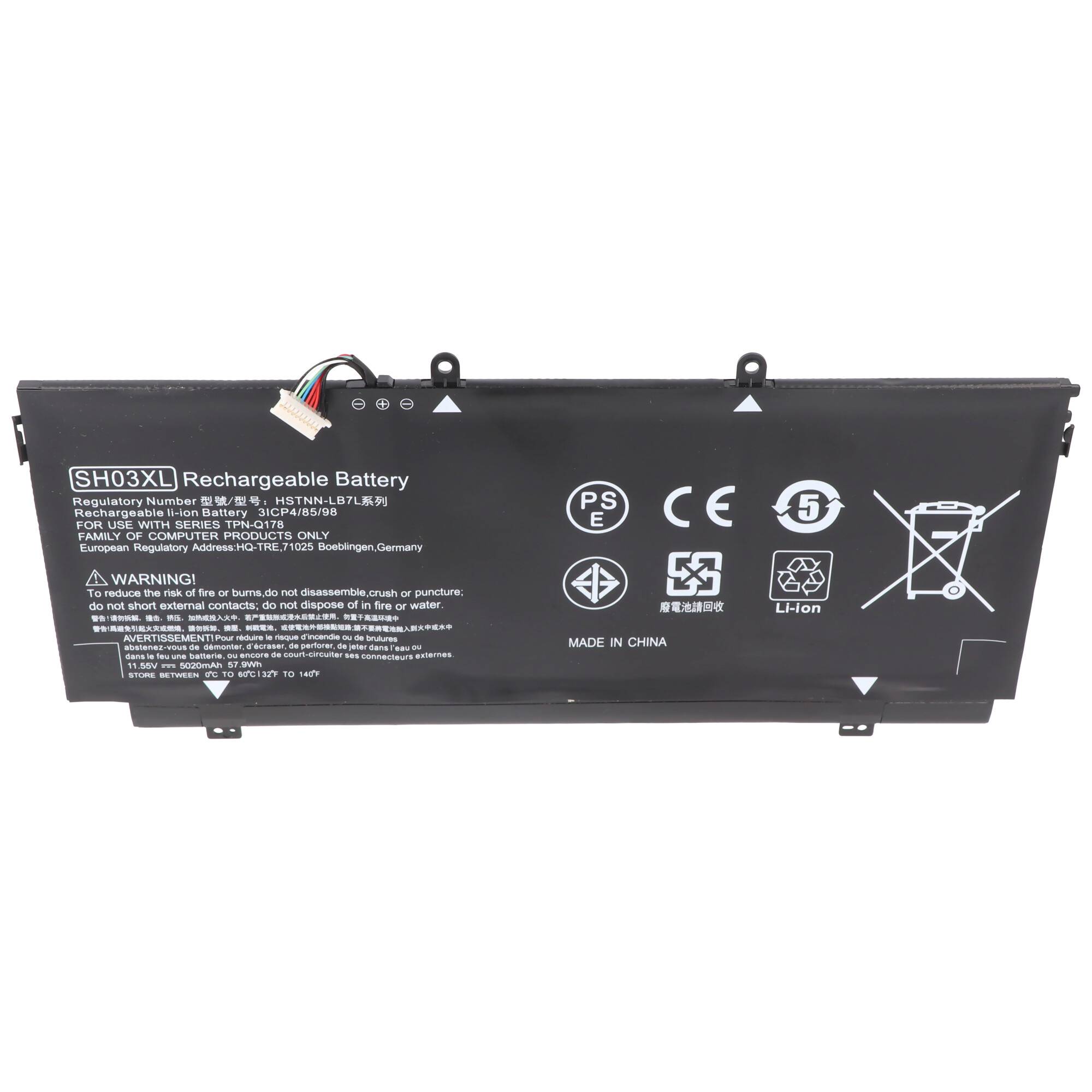 Akku passend für HP ENVY 13-AB, Li-Polymer, 11,55V, 5000mAh, 58Wh