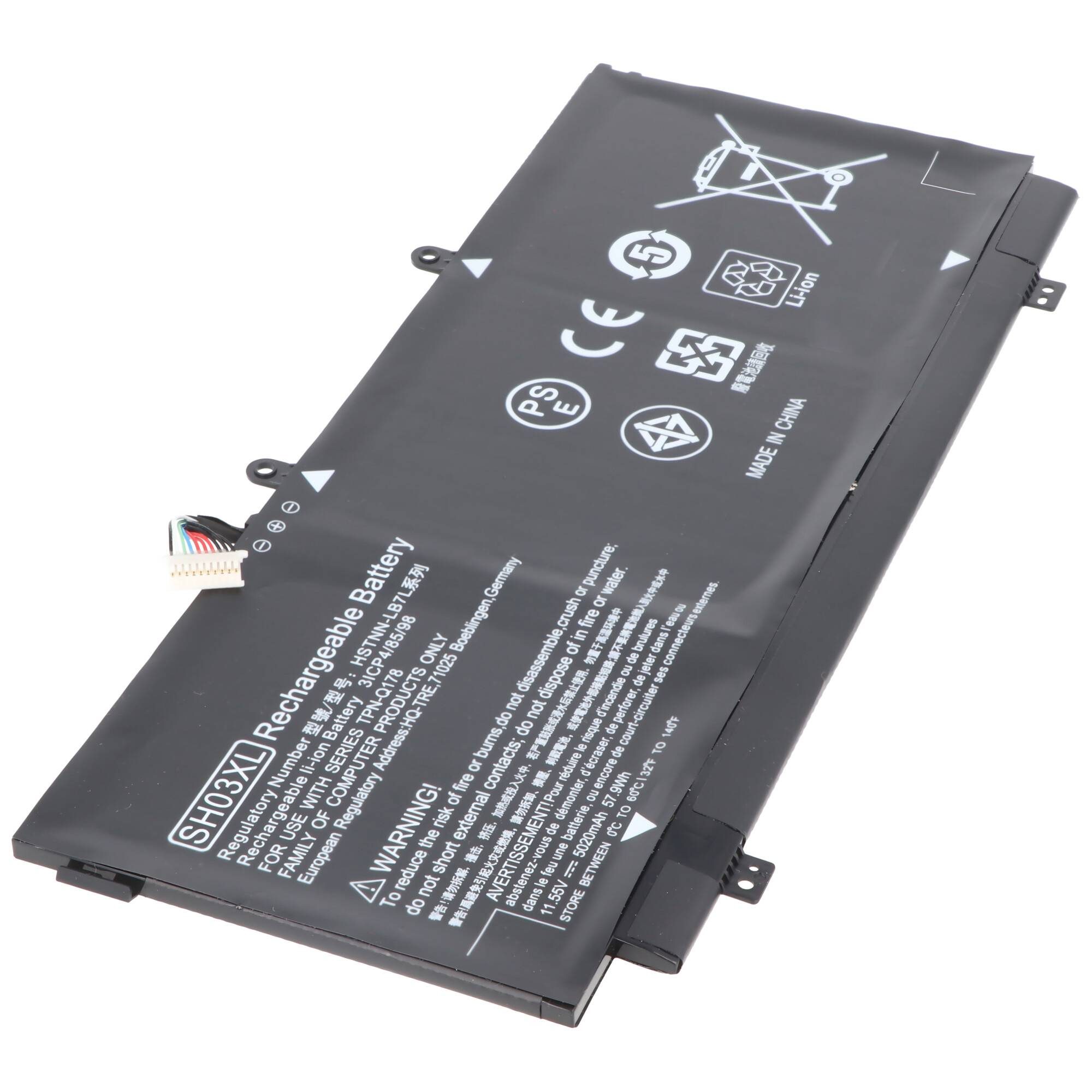 Akku passend für HP ENVY 13-AB, Li-Polymer, 11,55V, 5000mAh, 58Wh