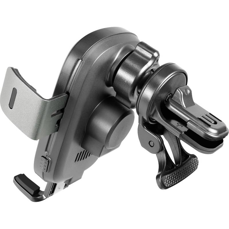 Handyhalterung für das Auto mit verstellbarer Klemmvorrichtung und Lüftungsclip, verwendet zum sicheren Befestigen eines Smartphones im Fahrzeug.