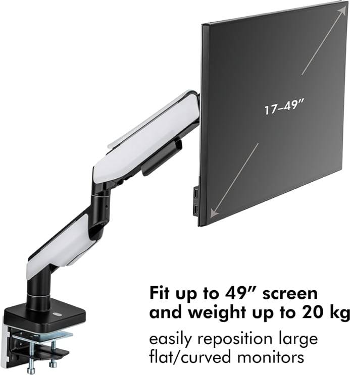 LOGILINK Monitorhalterung BP0162 17-49 Gasdruckfeder, Gaming