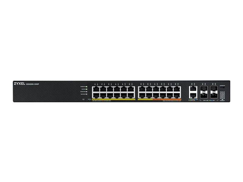 Zyxel XGS2220 Series XGS2220-30HP - Switch - 24-Port GbE L3 Access, NebulaFLEX Cloud, mit 6 10G Uplink - managed - 16 x