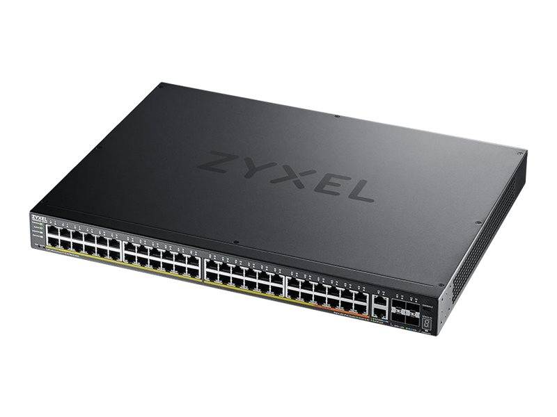Zyxel XGS2220 Series XGS2220-54HP - Switch - 48 Port GbE L3 Access, NebulaFLEX Cloud, mit 6 10G Uplink - managed - 40 x