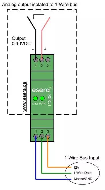 AO-Modul (Analog Output) 1-Wire Analog Ausgang 0-10V (8Bit)