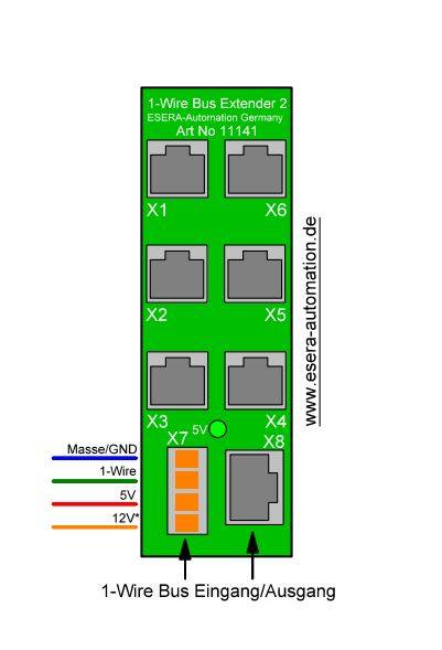 1-Wire Verteiler 2, RJ12 passiv