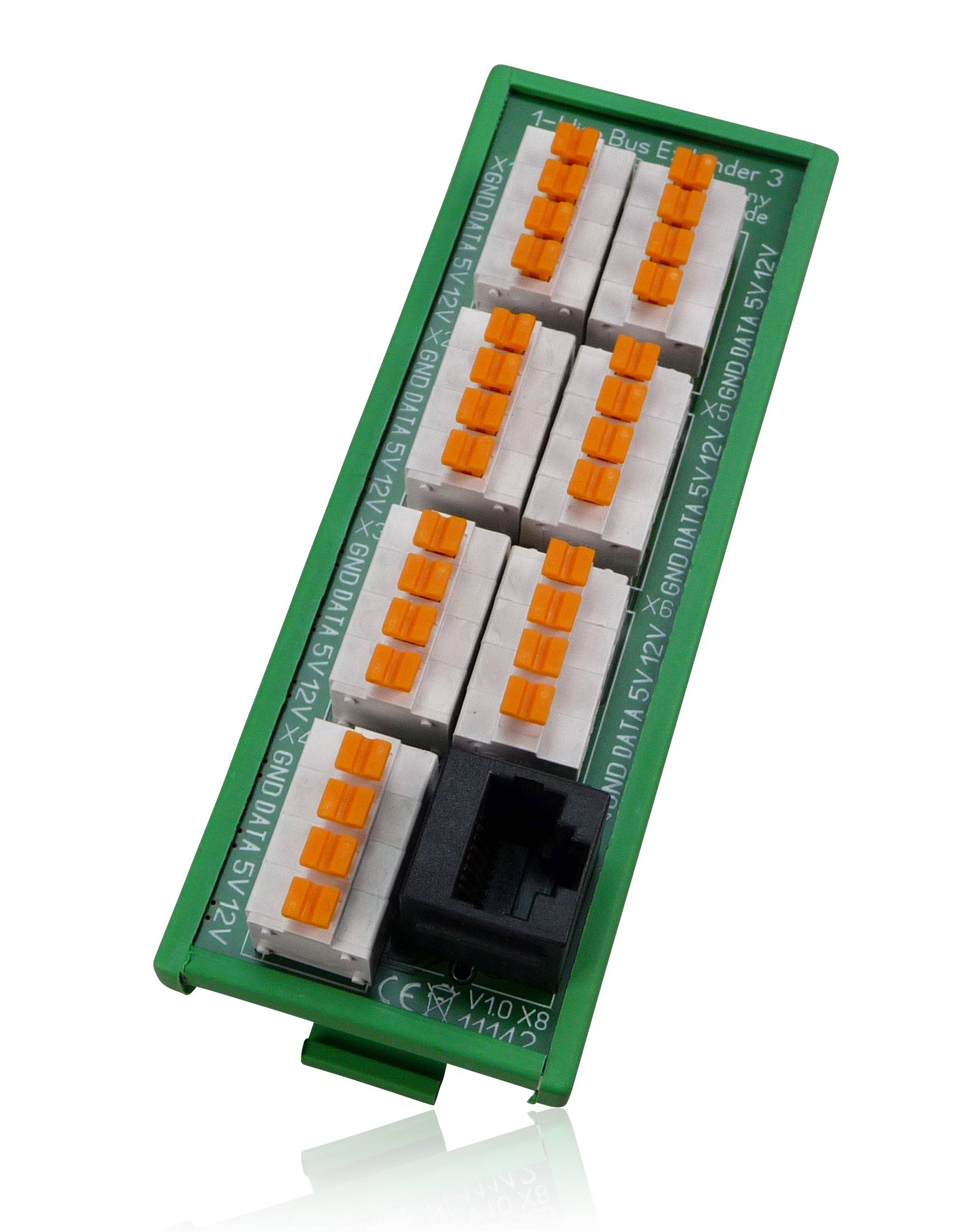 1-Wire Verteiler 3, Stern-Bustopologie mit Push-In-Klemmen
