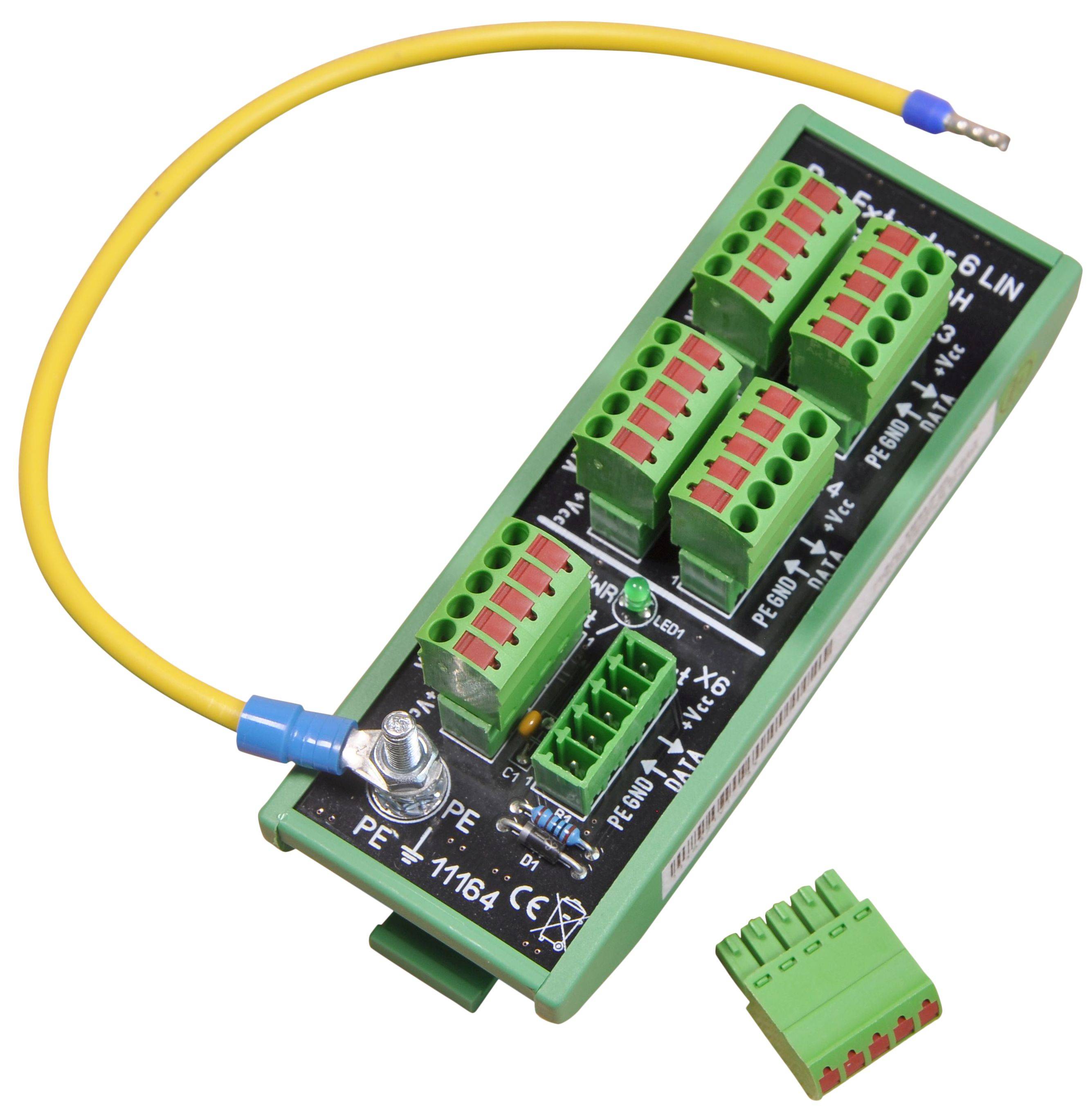 1-Wire Verteiler 6, lineare Bustopologie mit Push-In-Steckerverbinder