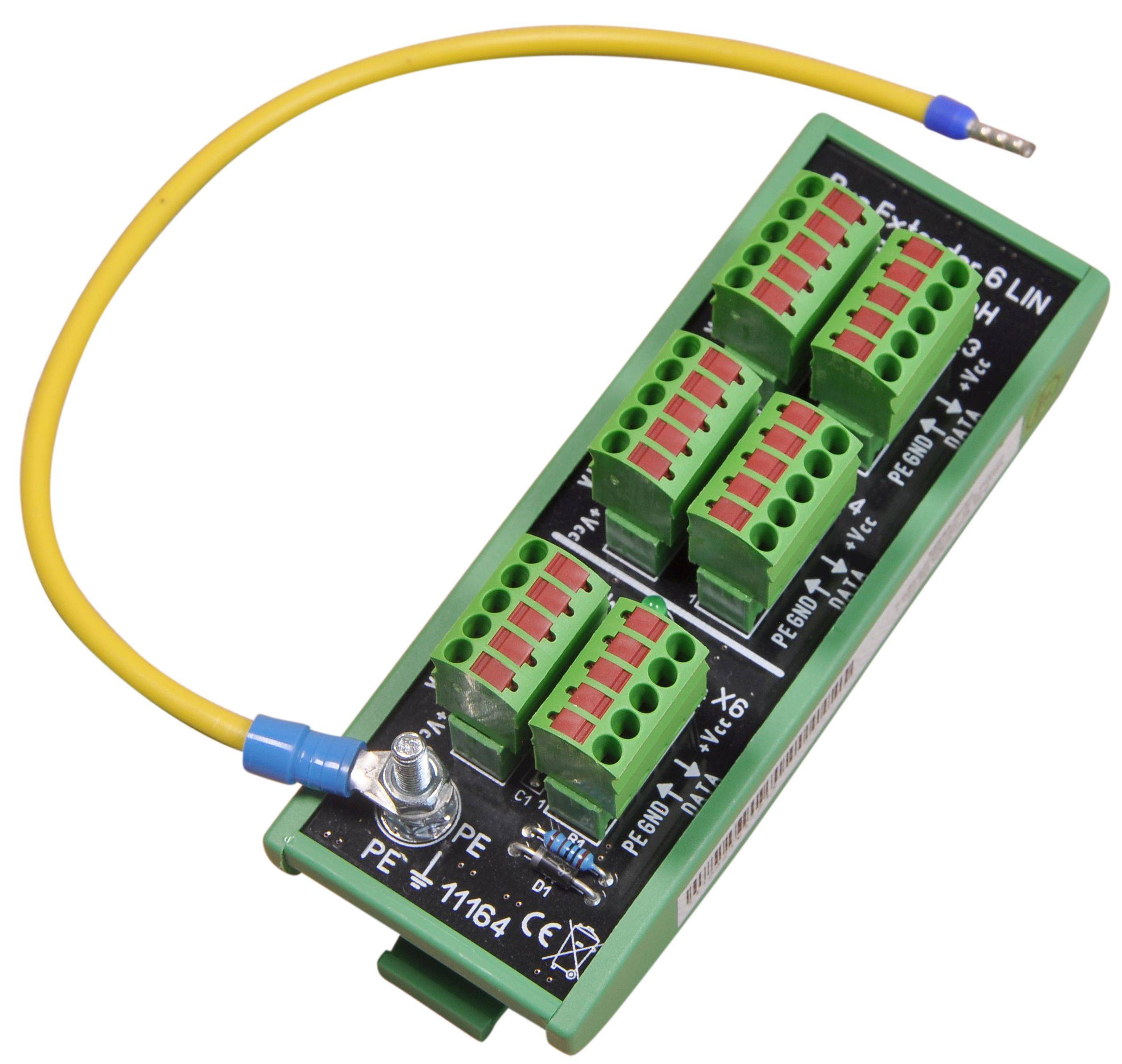 1-Wire Verteiler 6, lineare Bustopologie mit Push-In-Steckerverbinder