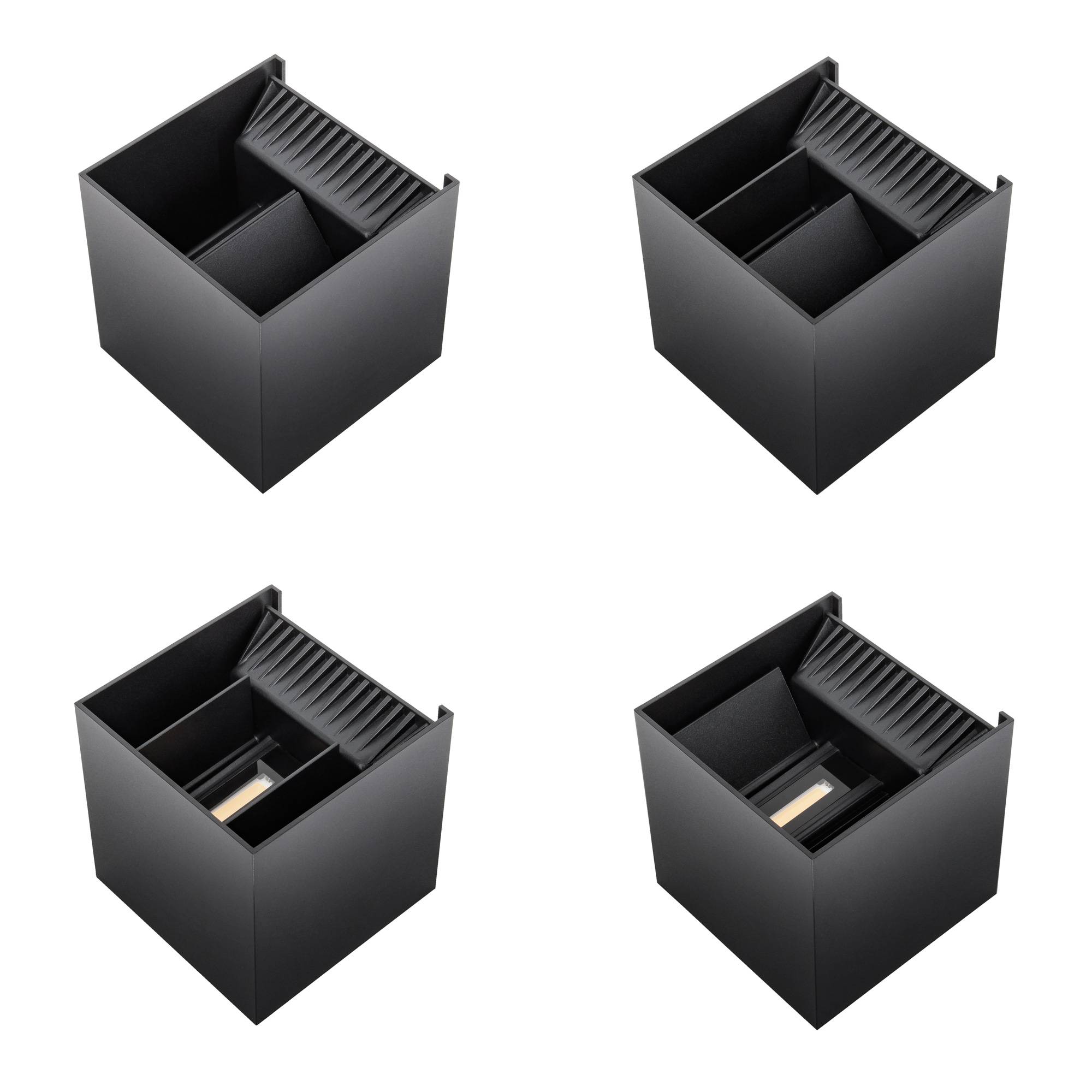 PremiumX Wandleuchte LWS20B LED Schwarz 20W 1420 LM Wandlampe Leuchte Lampe Innen Außen IP65