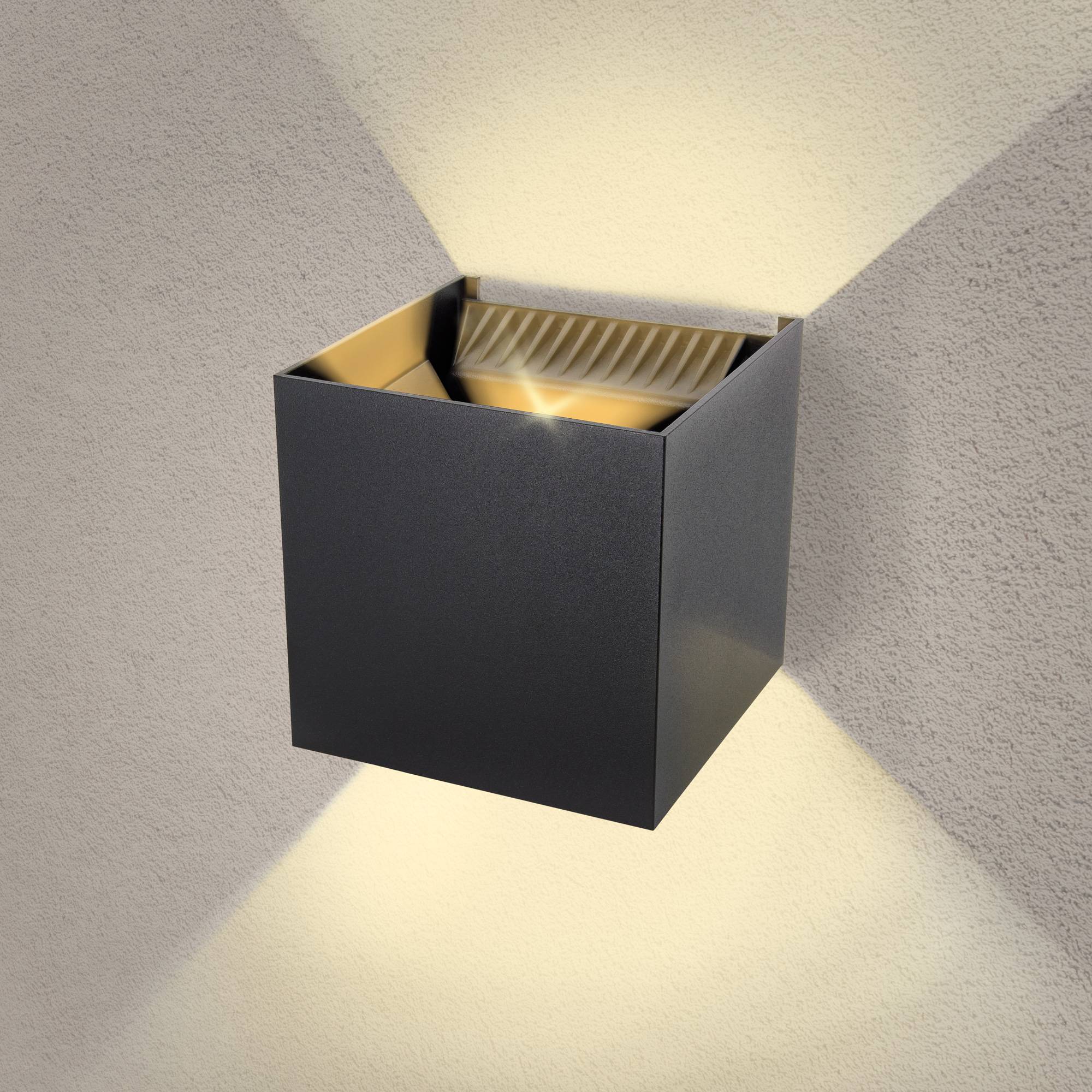 PremiumX Wandleuchte LWS20B LED Schwarz 20W 1420 LM Wandlampe Leuchte Lampe Innen Außen IP65