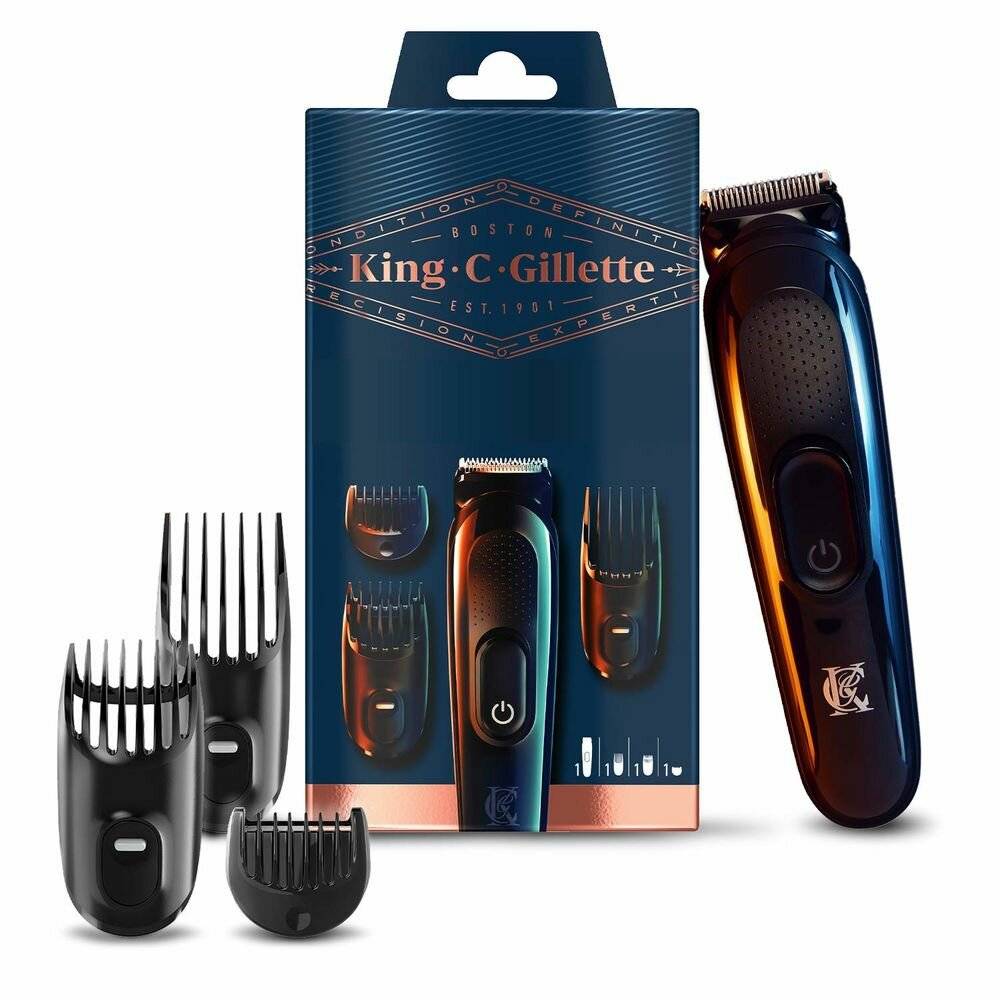 GILLETTE KING beard trimmer + 3 combs