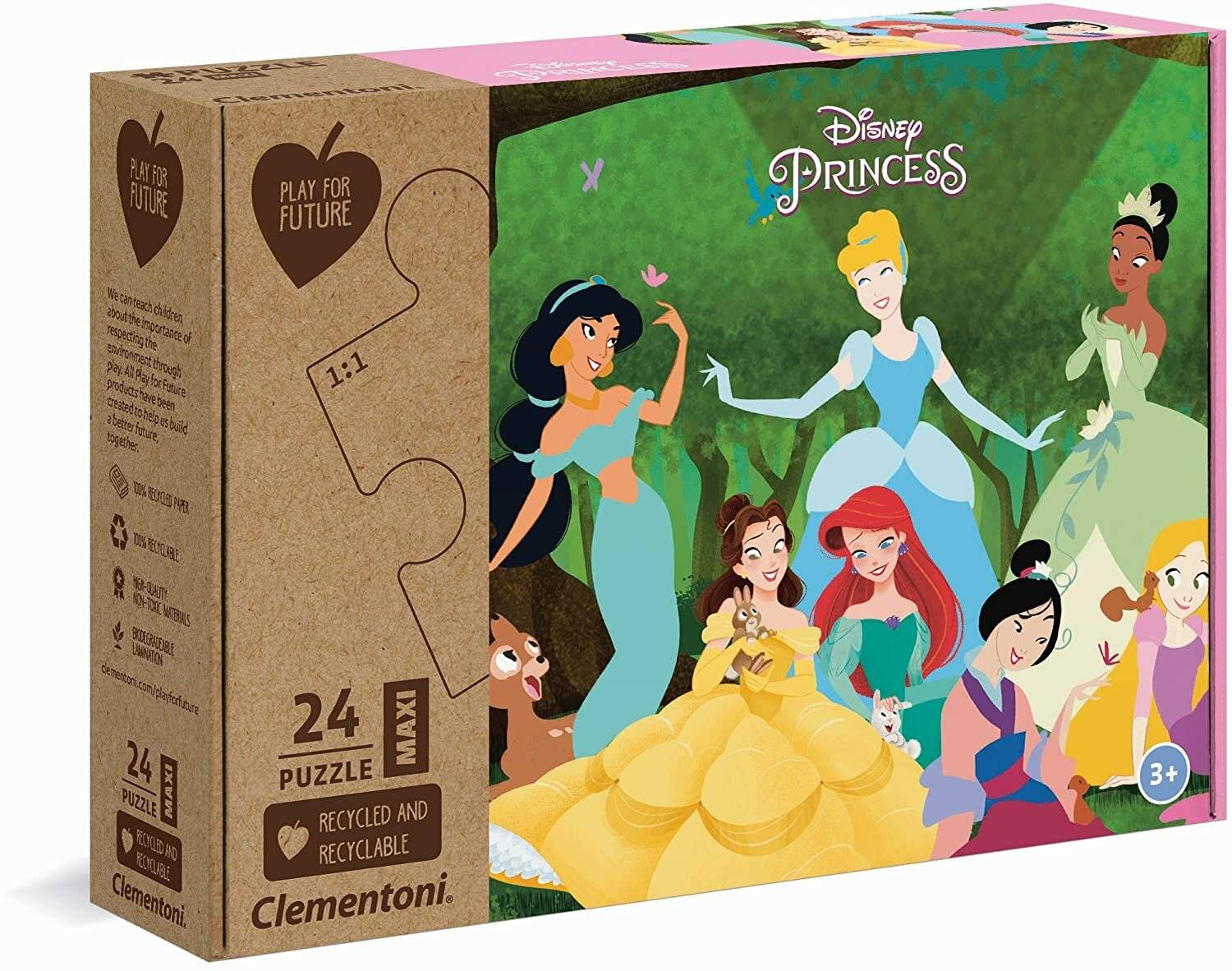 Clementoni 20257 - Princess - 24 Teile Puzzle - Special Series Puzzle - Maxi Play for Future