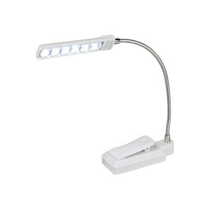 KLEIBER Mini LED-Klemmleuchte, Batteriebetrieb, weiß