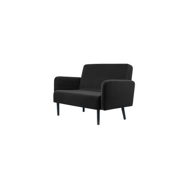 Sofa LISBOA LC2PV.01.01 2 Sitzer Samt schwarz/schwarz