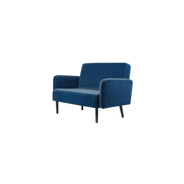 Sofa LISBOA LC2PV.01.06 2 Sitzer Samt schwarz/blau