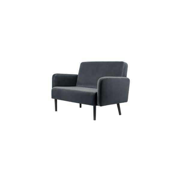 Sofa LISBOA LC2PV.01.11 2 Sitzer Samt schwarz/anthrazit