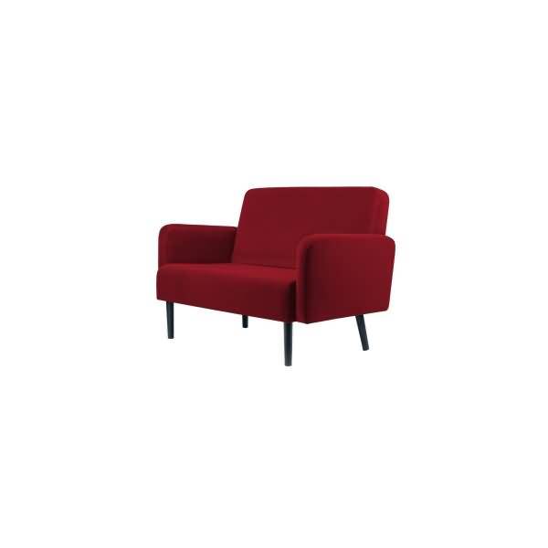 Sofa LISBOA LC2PV.01.18 2 Sitzer Samt schwarz/rot