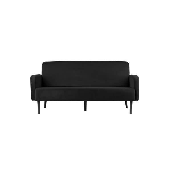 Sofa LISBOA LC3PV.01.01 3Sitzer Samt schwarz/schwarz