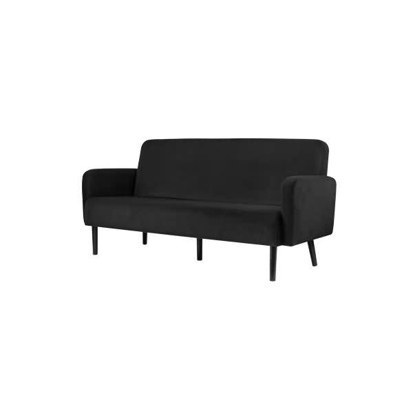 Sofa LISBOA LC3PV.01.01 3Sitzer Samt schwarz/schwarz