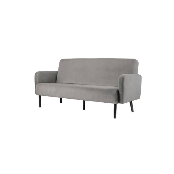Sofa LISBOA LC3PV.01.02 3Sitzer Samt schwarz/grau