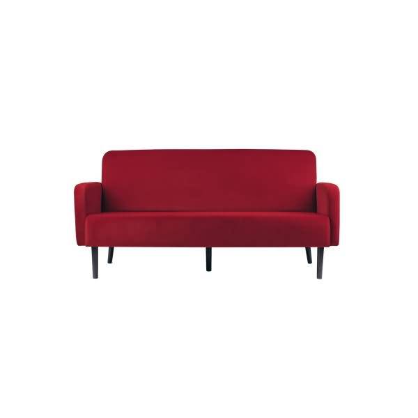Sofa LISBOA LC3PV.01.18 3Sitzer Samt schwarz/rot