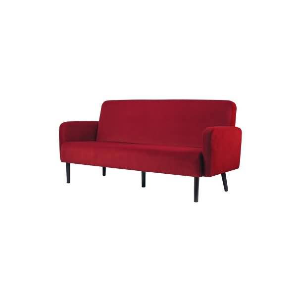 Sofa LISBOA LC3PV.01.18 3Sitzer Samt schwarz/rot