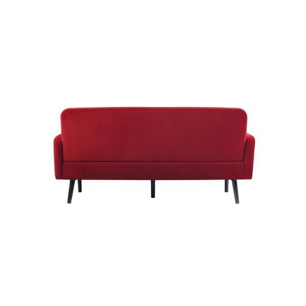 Sofa LISBOA LC3PV.01.18 3Sitzer Samt schwarz/rot