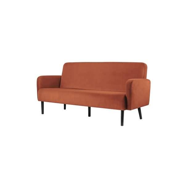 Sofa LISBOA LC3PV.01.27 3Sitzer Samt schwarz/rost