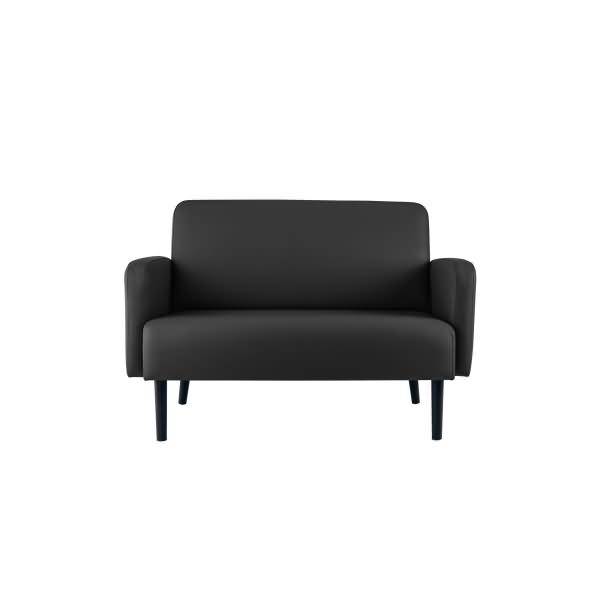 Sofa LISBOA LC2PC.01.01 2 Sitzer Kunstleder schwarz/schwarz